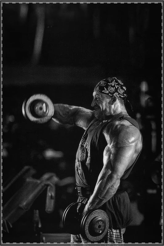DORIAN YATES - Custom Edit, Satin Poster (Enhanced) Black & White